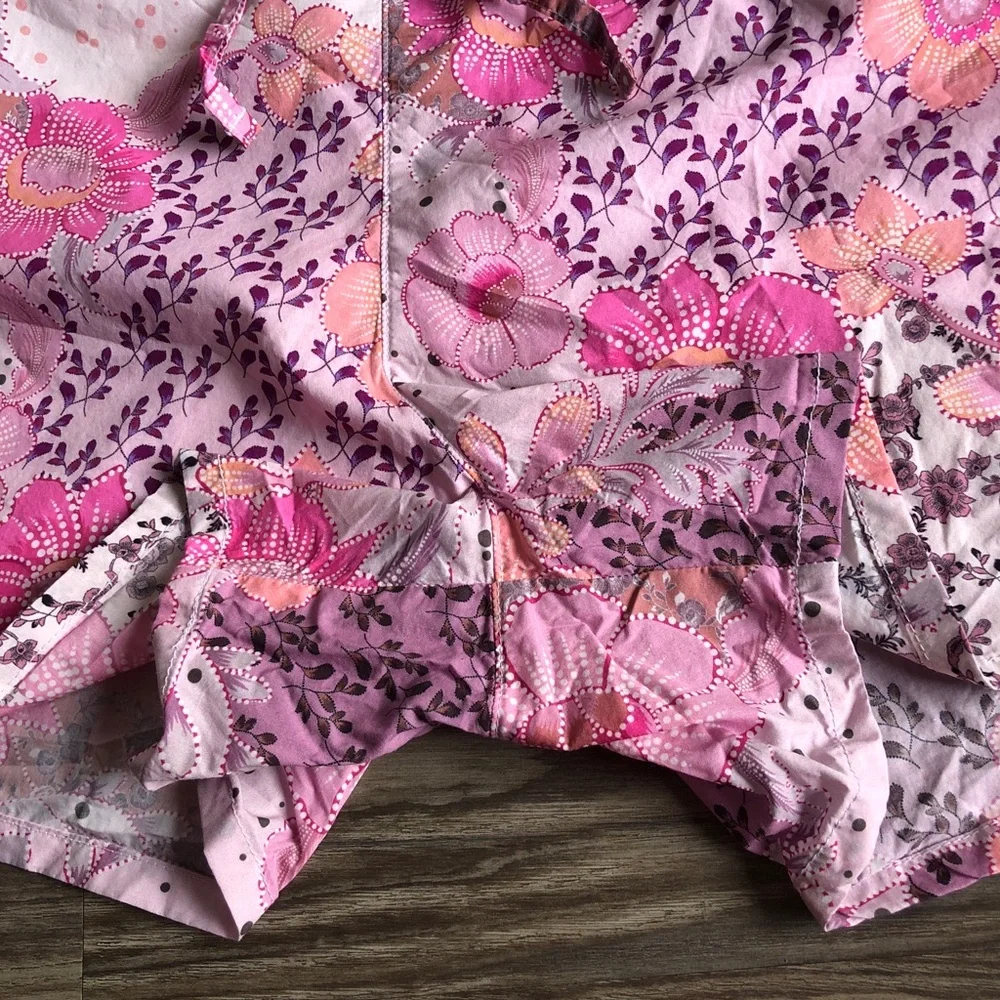 The Cat’s Pajamas Piper Luxe Cotton Shorts Pink Floral Print Medium